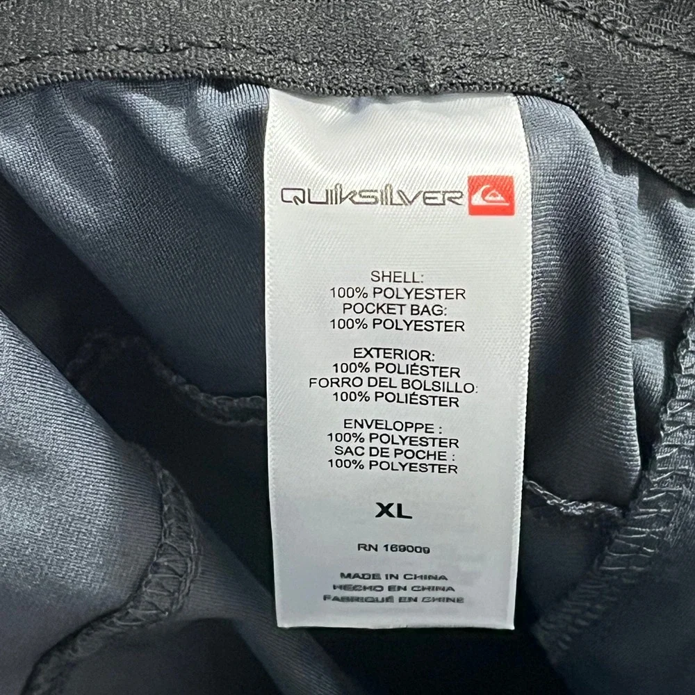 Quiksilver Shorts Mens XL DryFlight Black Hybrid Elastic Waist Active Beach
